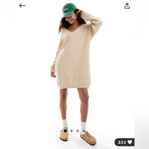 NWT ASOS 2 XS-S Women's Sweater Dress oatmeal